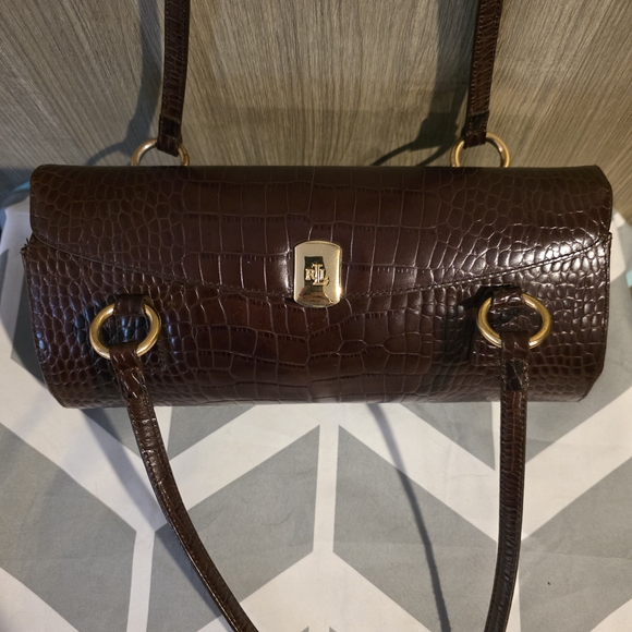 Ralph Lauren Dark Brown Crocodile Shoulder Bag - Picture 10 of 11